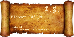 Pichner Zója névjegykártya